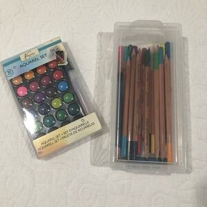 Aquarelle Watercolor Set with Colored Pencils